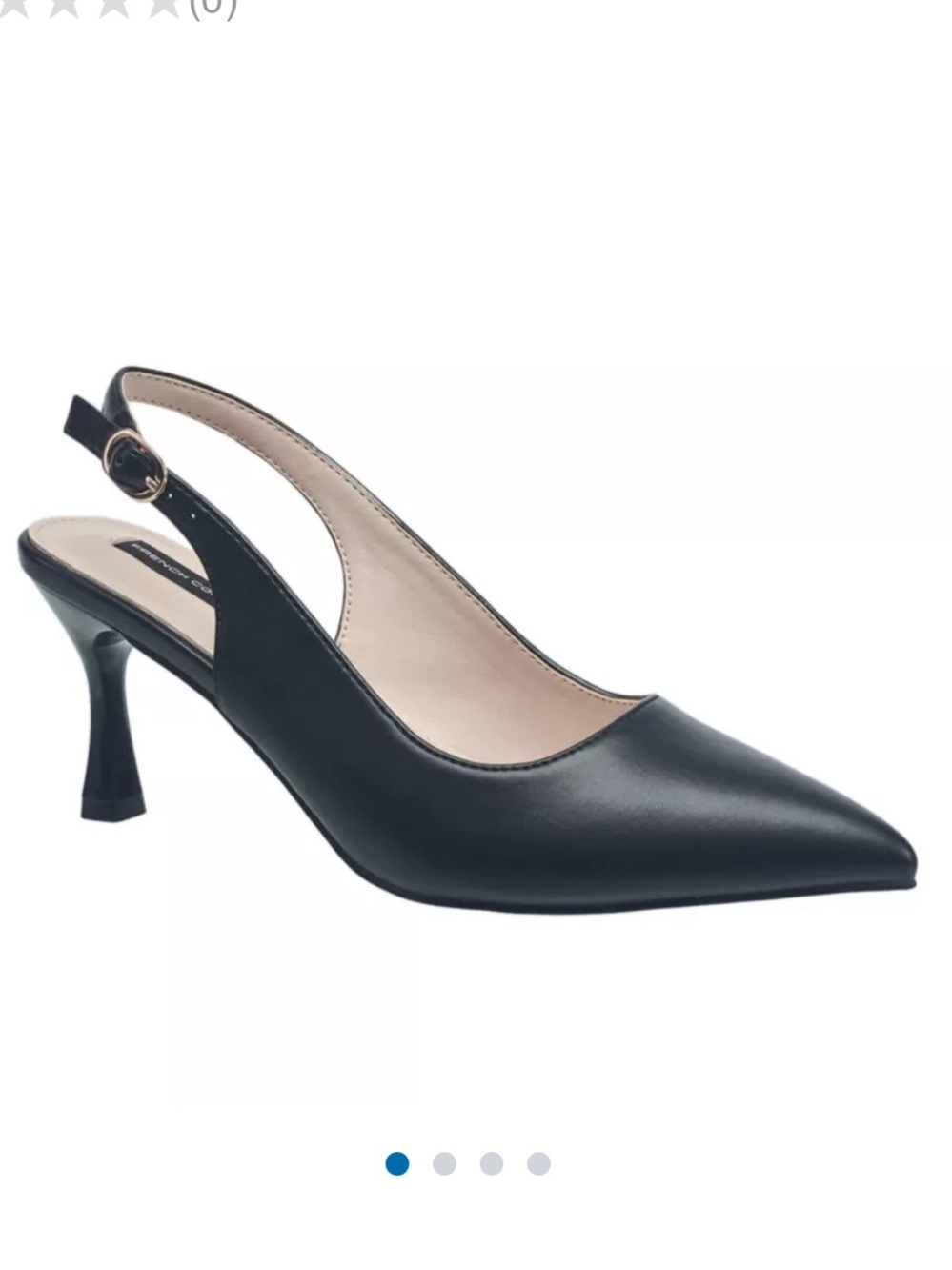 French Connection Black Pointed Slingback Kitten Heel Pumps SX 37/6.5-7